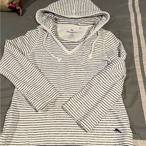 Tommy Bahama Blue and White Striped Hoodie